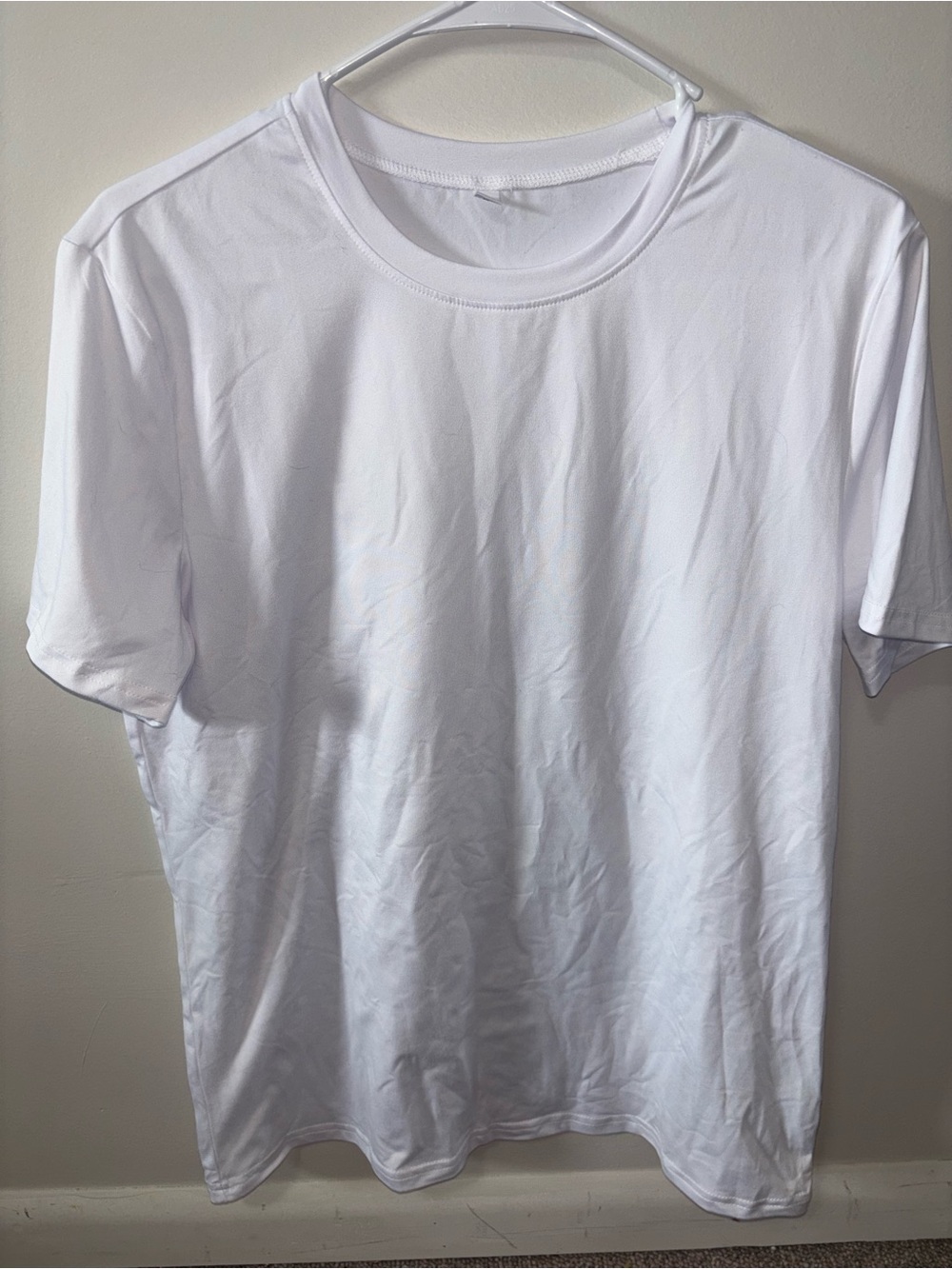 Classic White Crewneck T-Shirt - with graphic on the back side